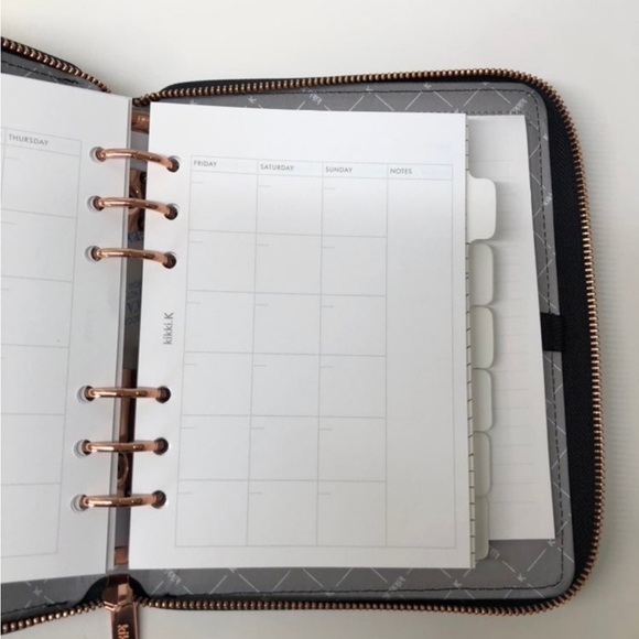 Kikki.K B6 Black Croco Leather Zippered Planner - Picture 12 of 12